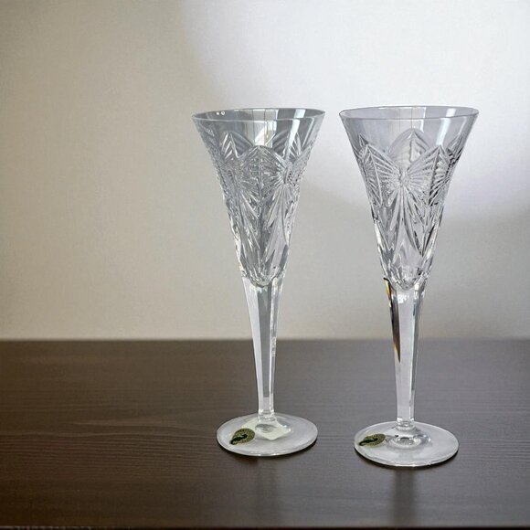 Waterford Millennium HAPPINESS Toasting Flute (Three  Waterford Millennium Collection Year 2000 Happiness Toasting Flutes W/ Box